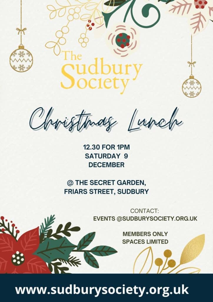 Christmas Lunch bookings open.... The Sudbury Society